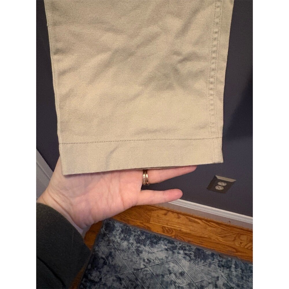 Taylrd Chino Pants Mens 34x32 Beige Flat Front Straight Leg Business - Picture 3 of 10